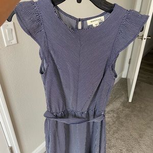 Navy and white striped dress